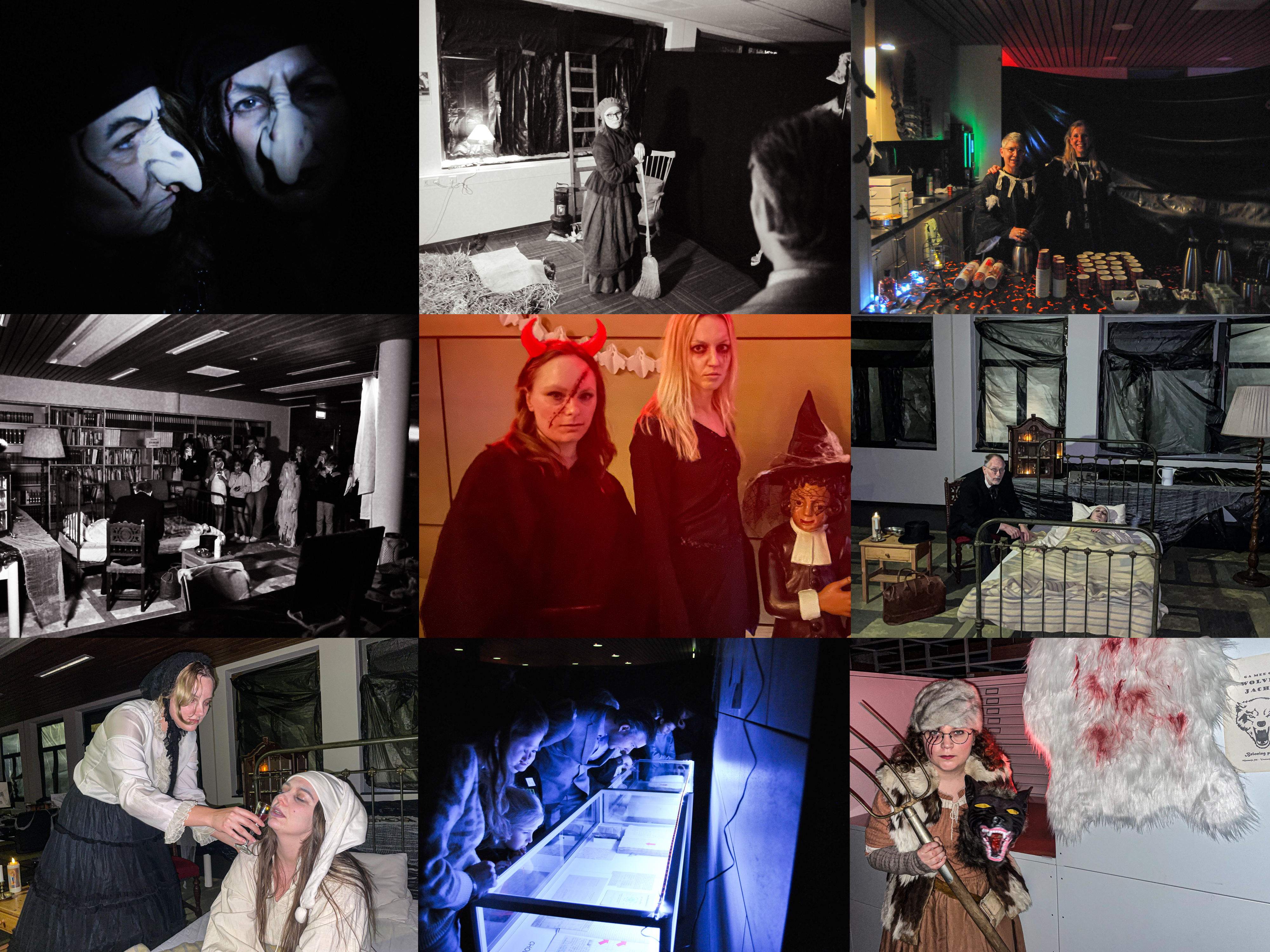 collage foto's van de nacht van het archief
