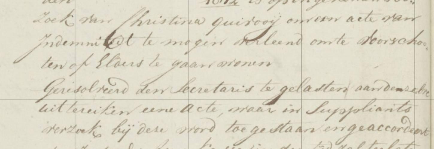besluit van gemeenteraad Driel in 1812 om Christina Quivooij een akte van indemniteit te geven