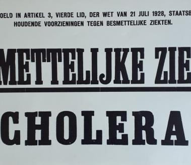 aanplakbiljet met waarschuwing voor cholera