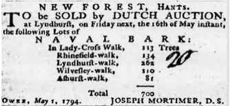 engelstalige advertentie voor verkoop bospercelen via dutch auction