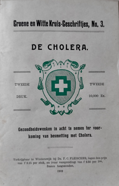 0830-46 voorkant boekje met tips tegen cholera van het Groene Kruis in Culemborg 