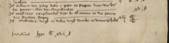 fragment stadsrekening culemborg 1374 1375 over betaling aan aelbert den paep